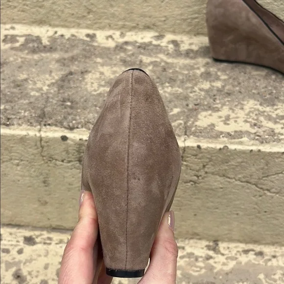 Franco Sarto Tan/black Wedge Shoes Suede - Picture 6 of 15